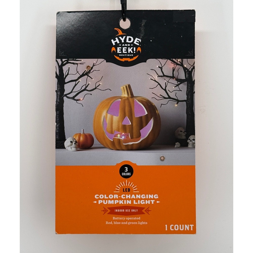 Hyde and EEK! LED Color Changing Pumpkin Light Halloween Decor 3 Colors